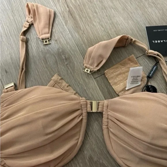 JLUXLABEL Neutral Beige Bikini Top & Sarong. - Picture 7 of 7